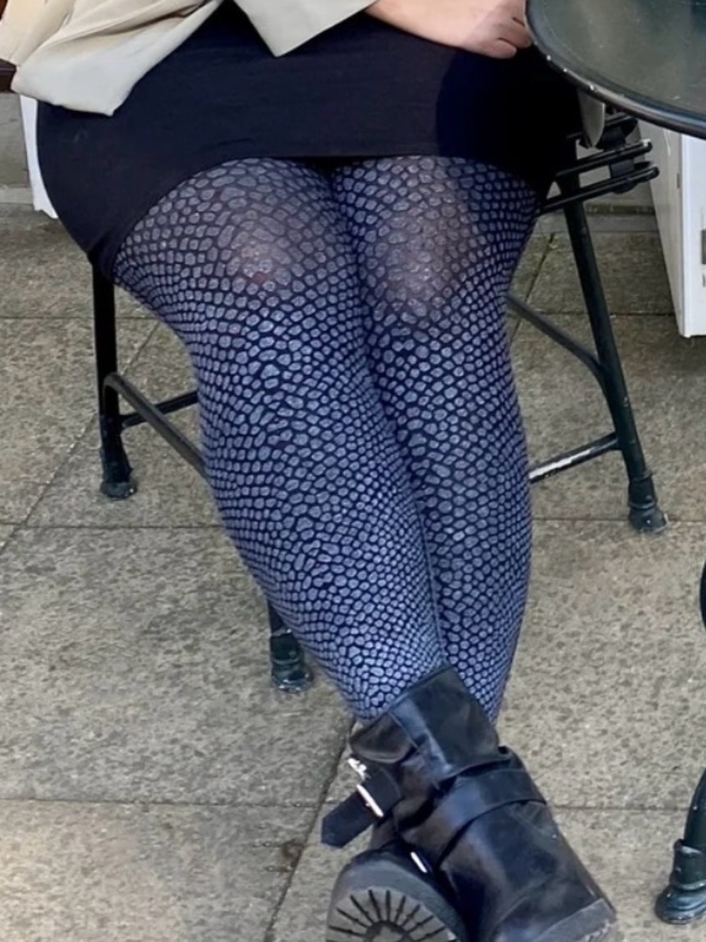 NWT Snag Tights Snakeskin Black Silver Metallic Size C Plus Size Tights